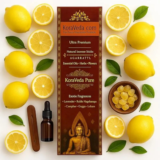 Fresh Lemon Ayurvedic Incense Sticks – Natural & Charcoal-Free