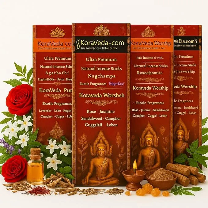 Ayurvedic Incense Sticks Combo – Pack of 4 | Natural & Charcoal-Free