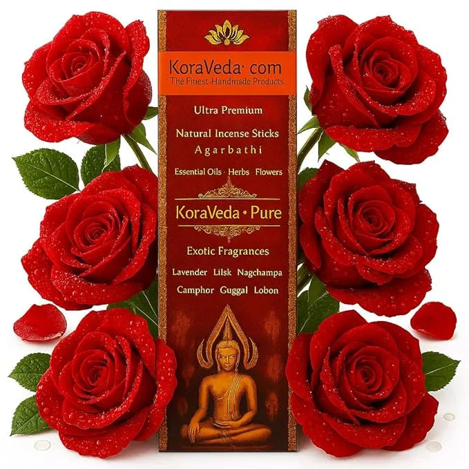 Real Rose Ayurvedic Incense Sticks – Natural & Charcoal-Free