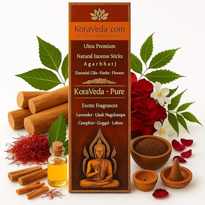 Pure Fragrance Ayurvedic Incense Sticks – Handmade & Charcoal-Free