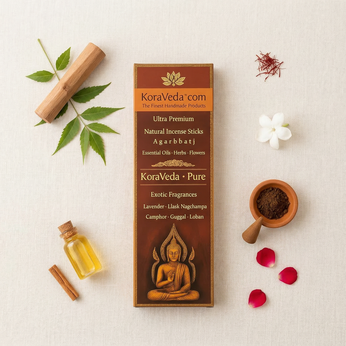 Pure Fragrance Ayurvedic Incense Sticks – Handmade & Charcoal-Free