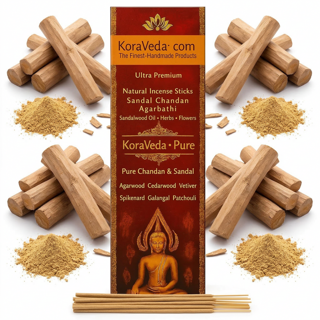 Sandal Chandan Ayurvedic Incense Sticks – Natural & Charcoal-Free