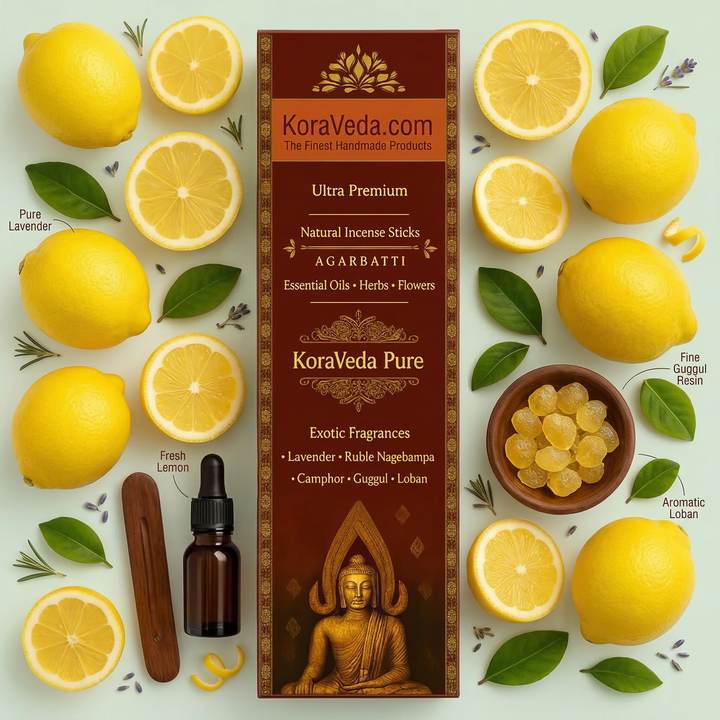 Fresh Lemon Ayurvedic Incense Sticks – Natural & Charcoal-Free
