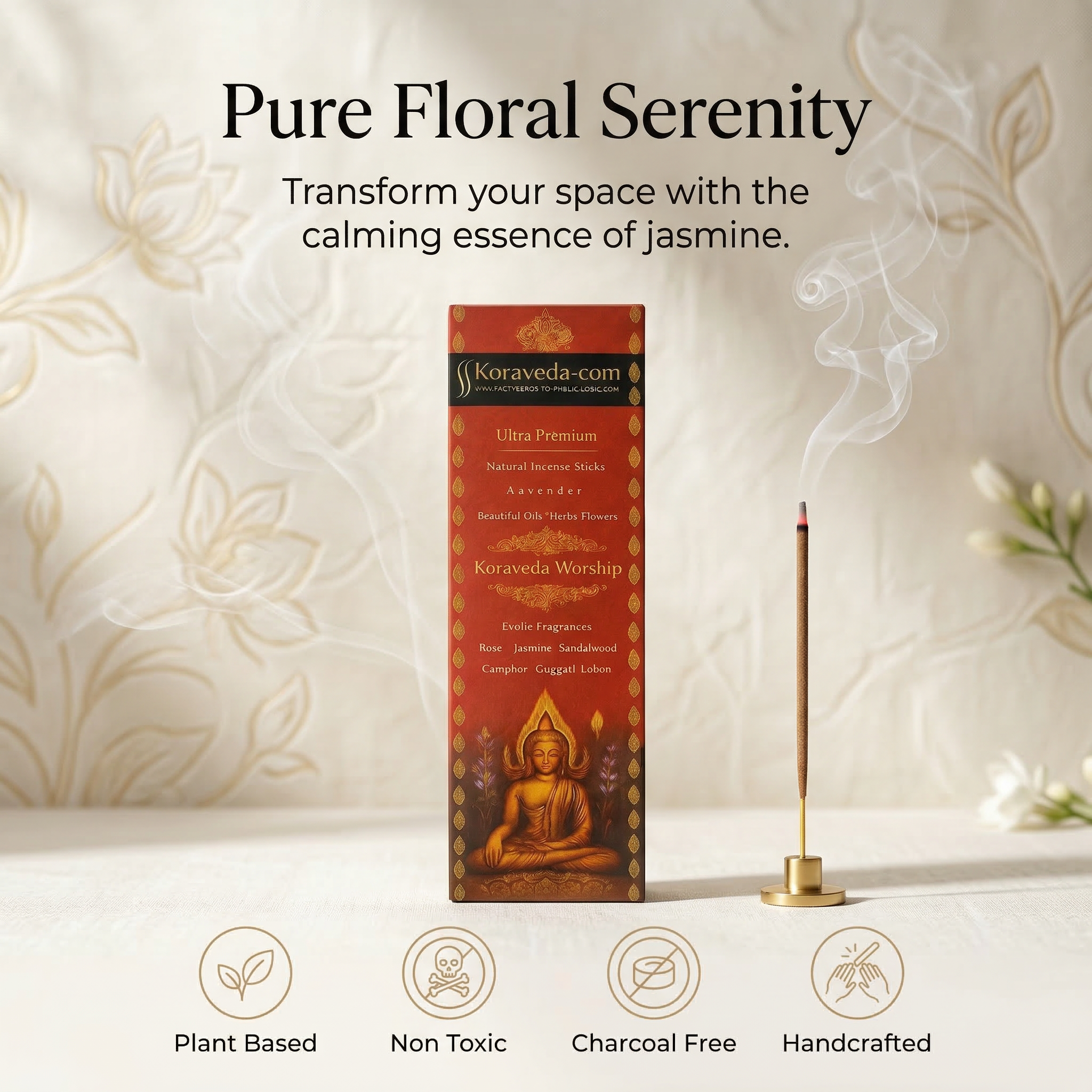 Jasmine Ayurvedic Incense Sticks – Natural & Charcoal-Free