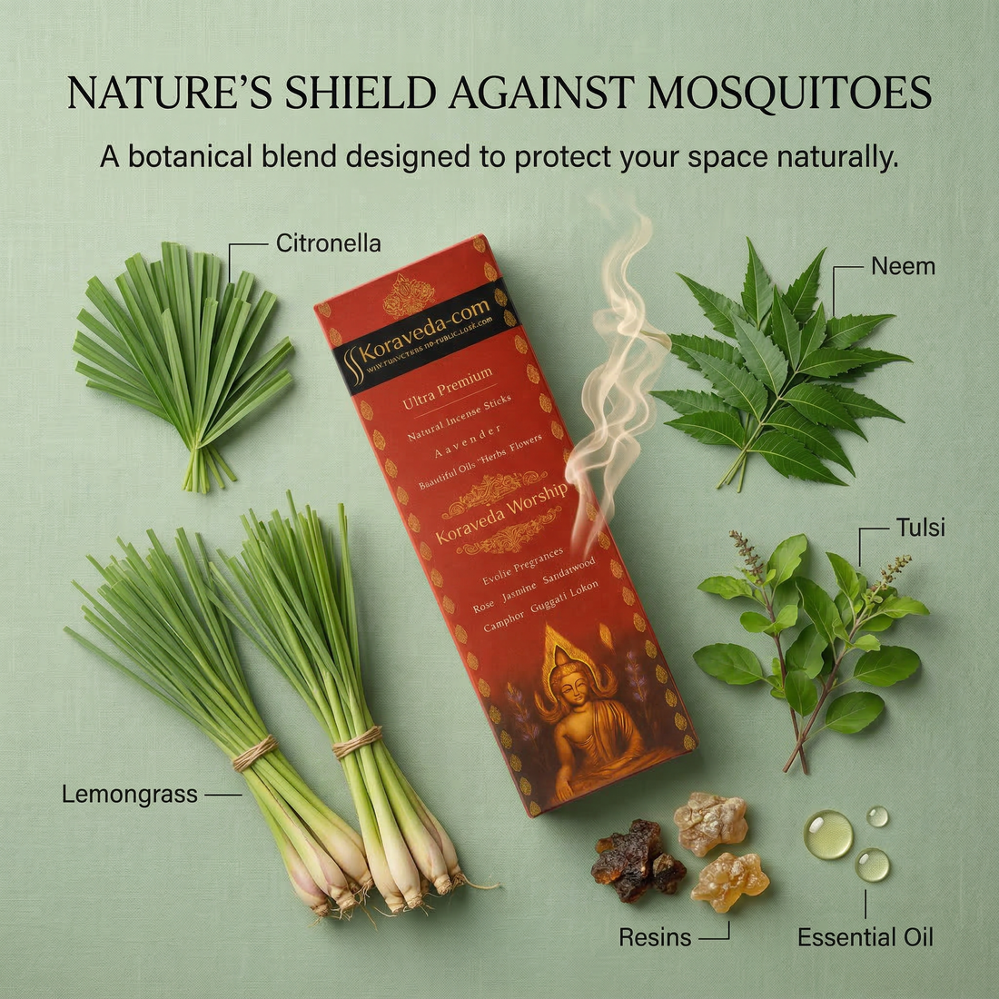 Koraveda Worship Natural Mosquito Repellent Incense